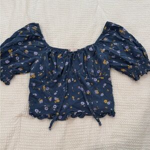 Floral Blue Women's Top